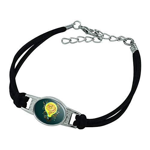 GRAPHICS & MORE Electric EEL in Light Bulb with Electricity Novelty Suede Leather Metal Bracelet