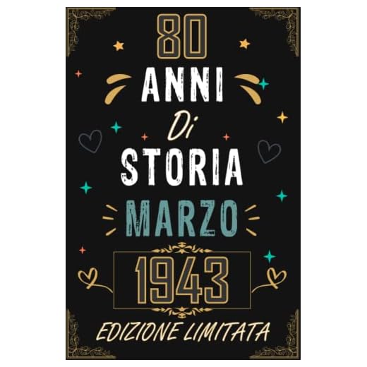 TACCUINO, 80 ANNI DI STORIA MARZO 1943 EDIZIONE LIMITATA: Regali Compleanno Uomo e Donna, 80 Anni di Compleanno Regalo Uomo e Donna 80 Anni, Regalo per lui/lei, Taccuino da 120 pagine