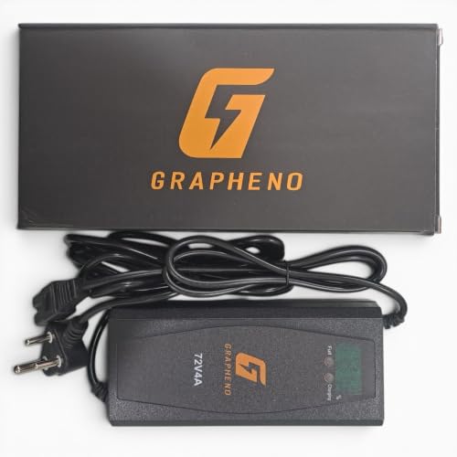 Image of Electric Scooter Charger 72V 4 AMP Grapheno | for Lead Acid Batteries & Graphene Batteries | for 6 Battery Scooter | Longest 4 Meter Wire | Fast Charging | Percentage Screen | AUTOCUT.