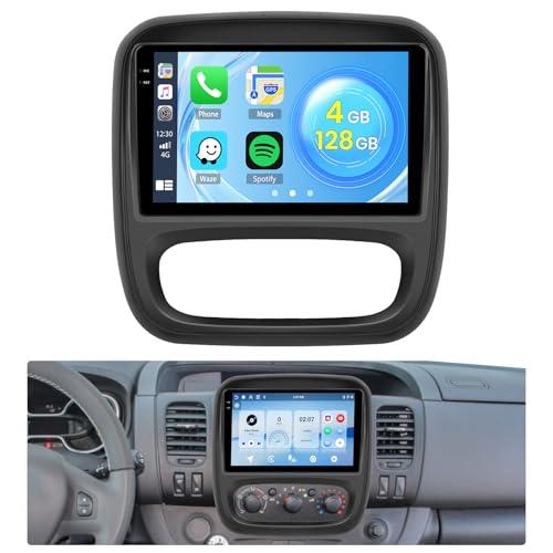 Roinvou 4G+128G Android 15 Autoradio pour Opel Vivaro B/Renault Trafic/Fiat Talento/Nissan NV300 Carplay Android Auto, 9'' Incell Écran Tactile Radio GPS...
