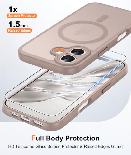 Image of FNTCASE for iPhone 16 Plus Case Desert Gold: Compatible with MagSafe