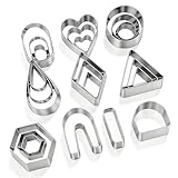 Ztolbriy Emporte Pièces 24 pcs en Acier Inoxydable   Emporte Piece Pate Polymere pour Fabrication de Bijoux, Emporte Piece Bijoux pour Pâte Polymère, Outils de Bricolage pour Gâteaux et Biscuits