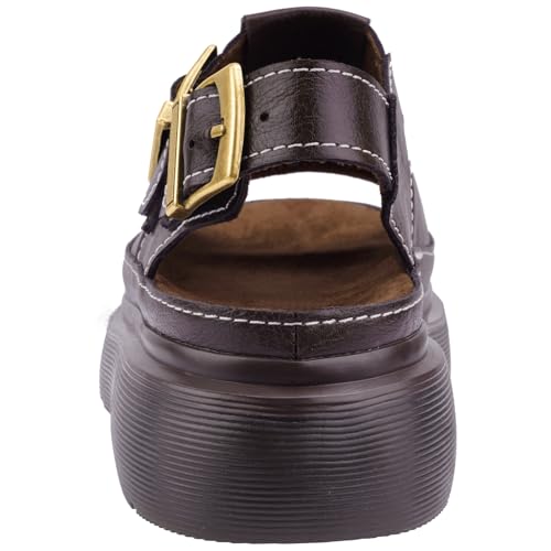 Women's Floral Brown Platform Sandals Adjustable Buckle with Non-Slip Sole T-Strap Comfort Open Toe Slip On Summer Beach Sandals3