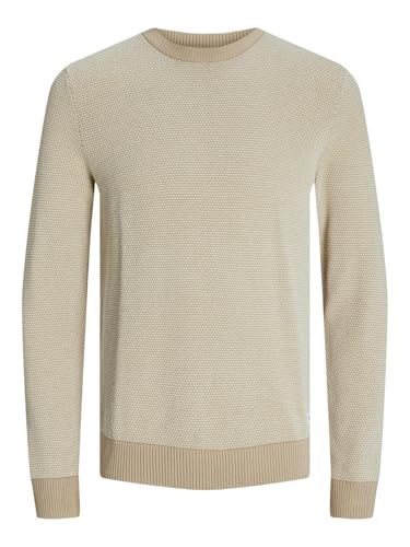 JACK & JONES Herren Knit Crew Neck Bf Strickpullover, Farbe:Beige, Größe:XL – Ansicht 1
