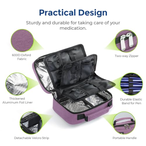Image of AUVON Large Insulin Cooler Travel Case, 4x160g for Longer Cooling Effect
