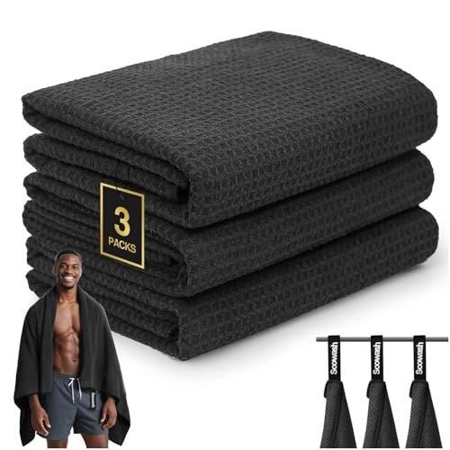 Quick Dry Lightweight Absorbent 3 Pack，fast Drying 27&lsquo;&rsquo; X 55&lsquo;&rsquo; Negative Ions Odorless Gym Towels For Men & Women Yoga Sports Travel Outdoor Camping Gym (large Black)