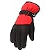 Gkojhj Gants de ski pour enfants - Ski et sports d'hiver - Coupe-vent - Épais - Imperméables - Pour sports d'extérieur - Pour enfants de 9 à 14 ans, rouge, Taille unique