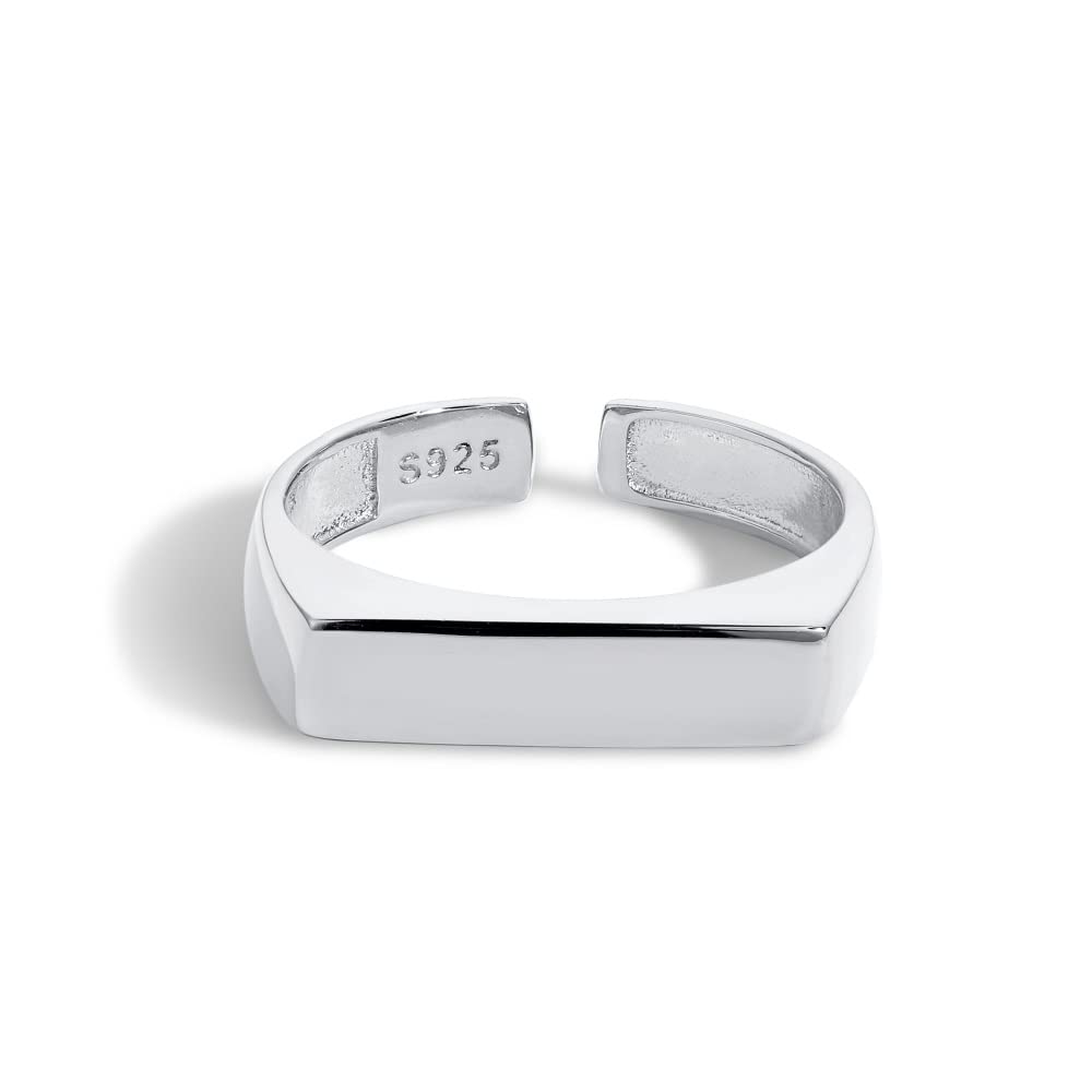 MISS JO92.5 Sterling Silver Brushed Gold/Silver Bar Ring, Adjustable Stackable Ring, Classics Collection, Gift for women and girls, BIS Hallmarked