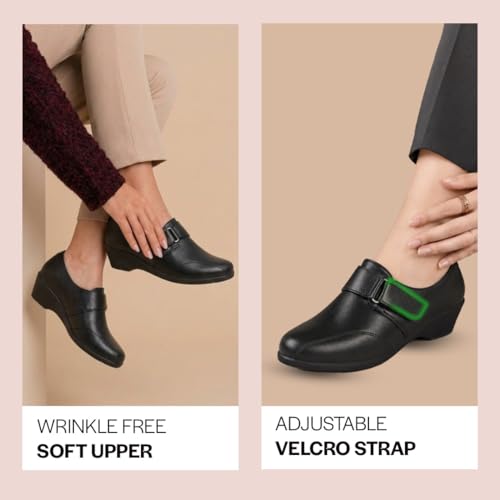 Image of FAUSTO Women's Outdoor Fashion Hook and Loop Platform Heel Wedges