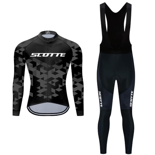 Maillot Cyclisme Kits Homme Vêtements Cyclisme Tenue Cycliste Maillot Manches Longues +20D Gel Pantalons Homme Cyclisme Vêtements Respirant Séchage Rapide...
