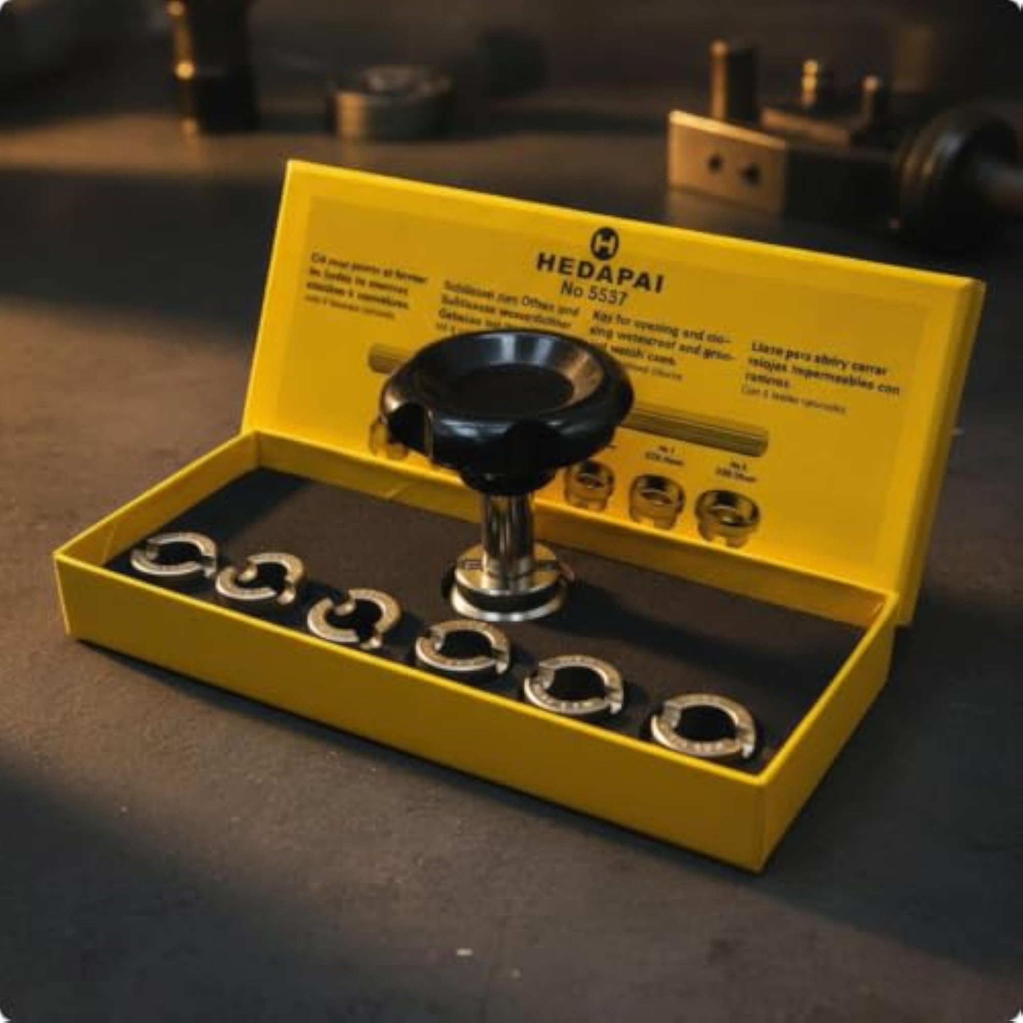 Watch Case Opener with Interchangeable Chucks for Watchmakers