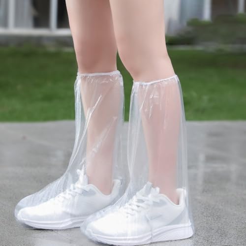 10 Pairs Disposable Rain Shoe Cover, Waterproof Thickened Tall Foot Cover, Rain Wear Outdoor Rafting Snowproof