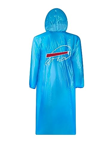 Image of NFL Waterproof Rain Poncho for Adults, Sporty, Elastic Sleeves and Drawstring Hood, Unisex Rain Coat