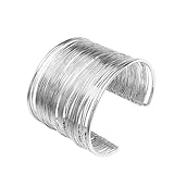 IXDEAXLY Exaggerated large bracelet, heavy metal exquisite fashion armband, multi-layer-Silver