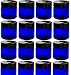 Nakpunar 1 oz Cobalt Blue Plastic Jars with Black Lids - Set of 16