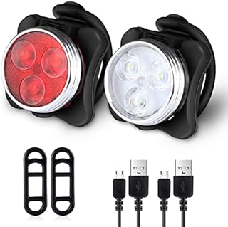 AcornSolution Bike Light Set Bicycle Headlight Waterproof LED Front & Back Rear Lights Easy Install for Kids Men Women Road Cycling Mountain Flashlight
