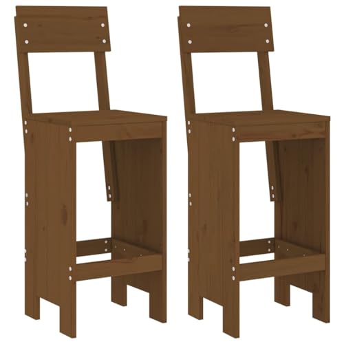 Ensemble de bar de jardin 3 pièces Homgoday en bois de pin marron - 4