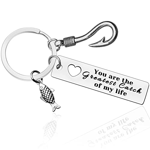 Father's Day Gift Fishing Keychain Gift for Dad Husband Boyfriend Grandpa Fisherman Anniversary Valentines Gifts Christmas Birthday Gifts for Men
