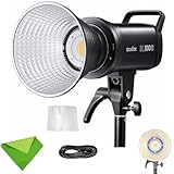 GODOX SL100D Éclairage Vidéo LED,100W,5600K,32100 Lux à 1m,IRC 96+,TLCI 97+,Monture Bowens éclairage Continu,8 Effets Spéciaux,Luminosité Réglable de 0 100%,1,6kg,Multiples Méthodes de Contrôle