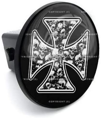 2" Tow Hitch Receiver Plug Cover Insert for SUV & Truck - Skull Pile Cross Style-9856-6784