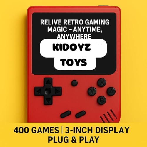 Image of Kidoyz 400 in 1 Video Game for Kids - Rechargeable Handheld Game Console with Classic Retro Games | Portable Mini Gaming Toy, TV Connect (AV Output) | Gift for Boys Girls 5 6 7 8 9 10+ Years (Classic)