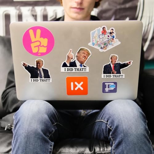 Image of I Did that Trump Stickers, 100 Pcs Trump I Did that Stickers, Funny I Did that Stickers, Mixed 5 Different Patterns, 3 inch Large Size (100 Pcs Style C)