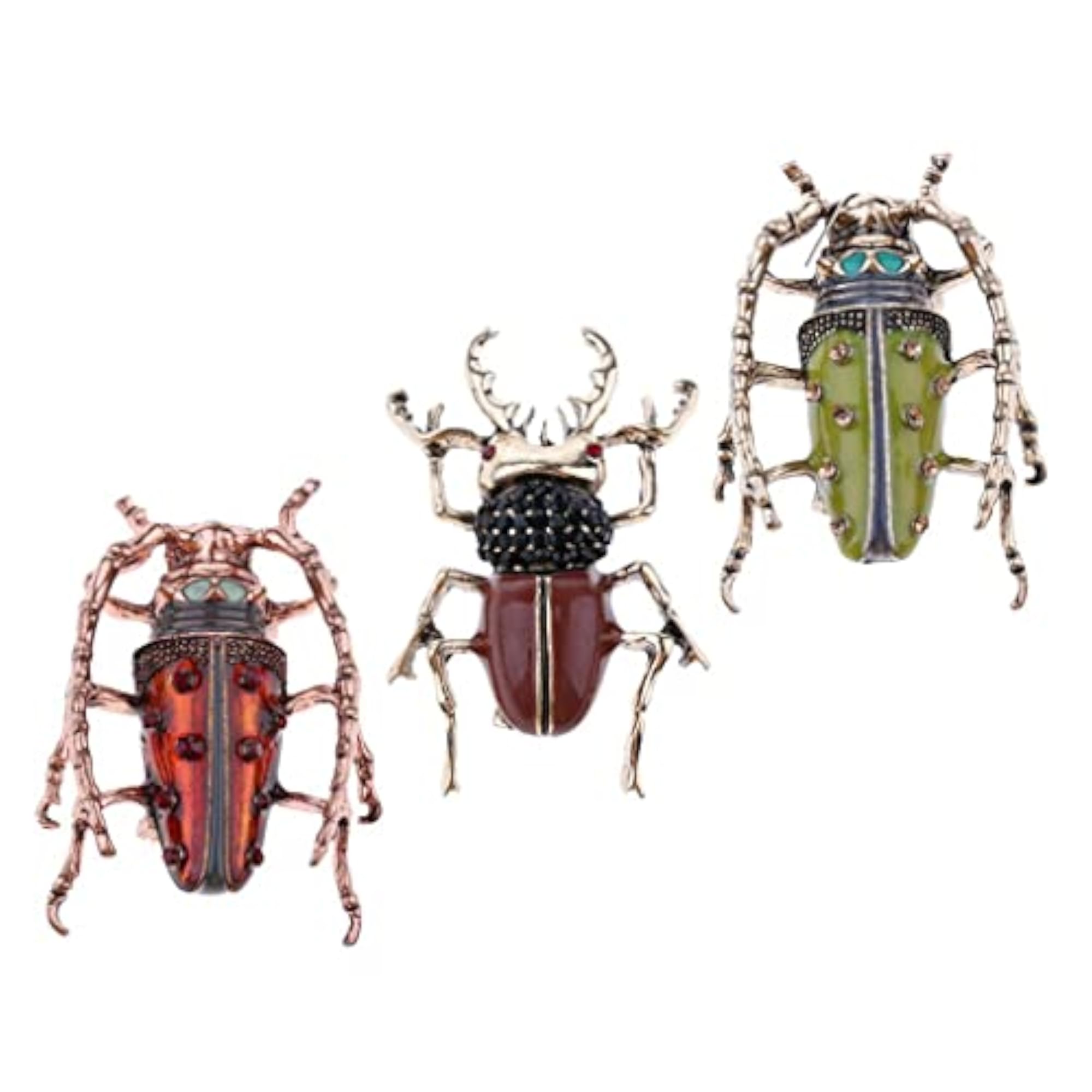 Vintage Insect Brooch Pin, Crystal Enamel Design
