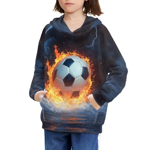 Image of WELLFLYHOM Boys Hooded Sweatshirts Hoodie Pullover Cool Graphic Crewneck Blouses Size 6-16