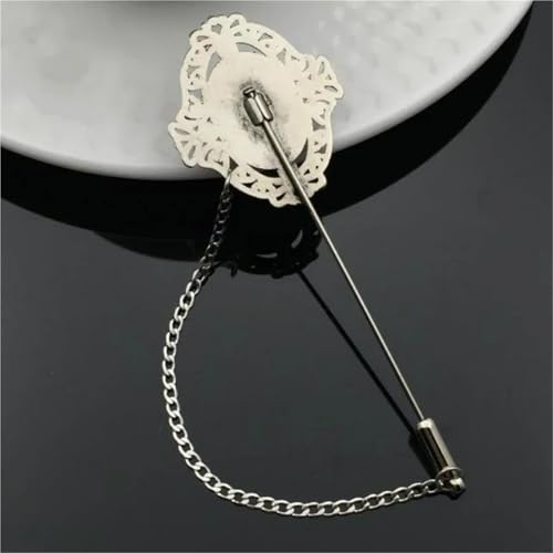 Broche de cadena para traje de hombre con borla elegante 5