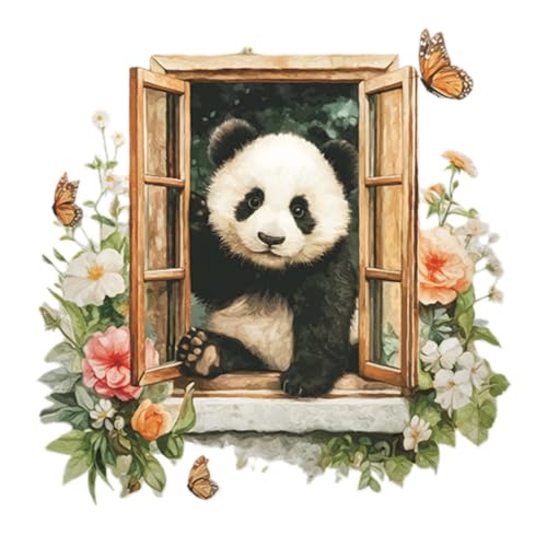 Adhesivos de Pared Panda Floral 3D Vinilo Removible
