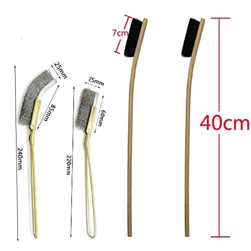 Bonaweite 3 Pack Bird Cage Brush, Wooden & Stainless Steel Long Handle Bird Cage Cleaner Brush thumb #1