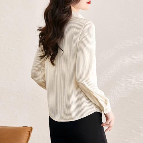 Chemise de bureau rayée femme manches longues style vintage coréen - 5
