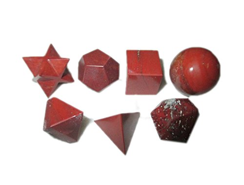 Jet Red Jasper 7 Stones Geometry Gemstone Merkaba Attractive Cleansing Life Vitality Healing Chakra Balancing Spiritual