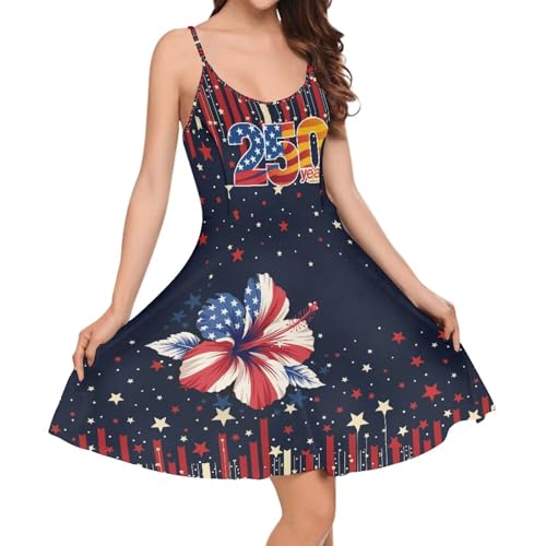 Image of Cozeyat Women Girls Summer Sleeveless Dress Casual Swing Beach Cover Up Knee Length Dresses,Large Size XS-4XL