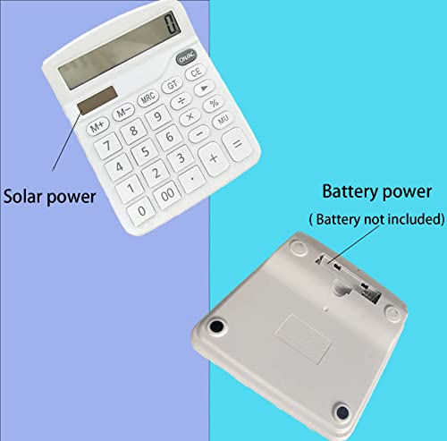 Calculatrice de bureau blanche YOUHO avec grand écran LCD 12 bits