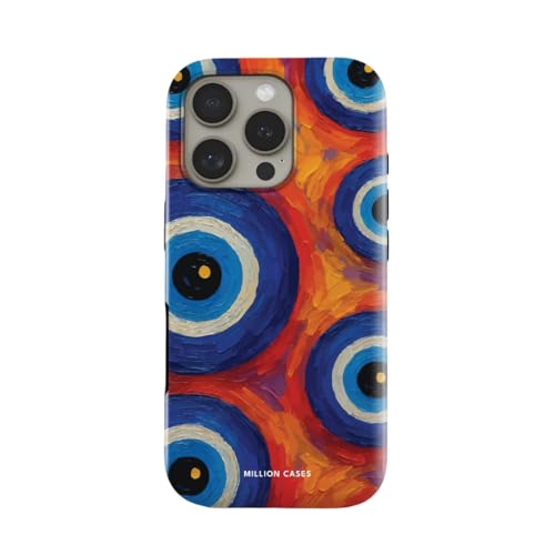 Image of MILLION CASES Back Cover Case for iPhone 15 Pro Scratch Resistant Anti-Slip Polycarbonate Shockproof Protective Durable Nebula Eyes Crystal Case for Men & Boys