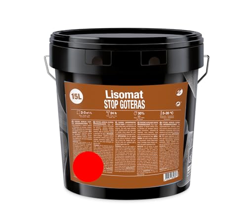 AGUAPLAST Lisomat - Membrana impermeabilizante elástica, resistente a las grietas y a los rayos UV, color rojo, 4 l