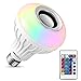 LightMe Intelligent E27 LED White + RGB Light Ball Bulb Colorful Lamp Smart Music Audio Bluetooth 3.0 Speaker with Remote Control for Home, Stage(White-3)