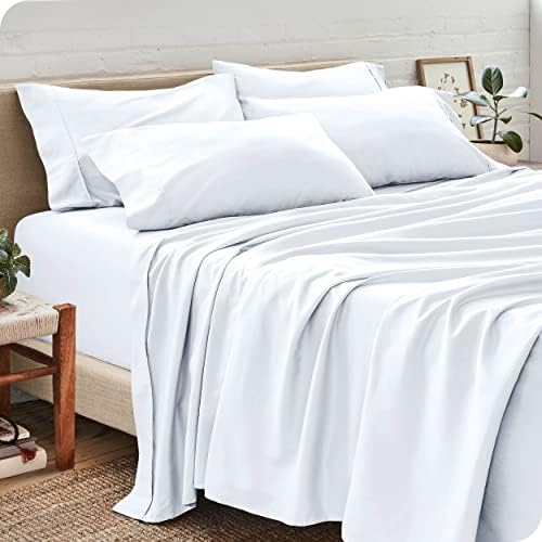Bare Home Queen Sheet Set - 6 Piece Set - Hotel Luxury Bed Sheets - Ultra Soft - Deep Pockets - Easy Fit - Cooling & Breathable Sheets - Wrinkle Resistant - Cozy - White - Queen Sheets - 6 PC