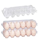 Mitson Egg Cartons, 15-Pack Chicken Egg Trays with Display Window for Viewing Eggs, Holds up to 180