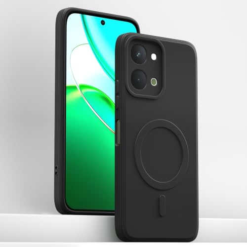 Image of Pikkme Back Cover for Vivo T5x / Vivo Y51 Pro /iQOO Z11x 5G Soft Matte Silicone Mag-Safe Design (Mag-Safe Not Support) Camera Protection | Slim Fit Bumper Cover (Black)