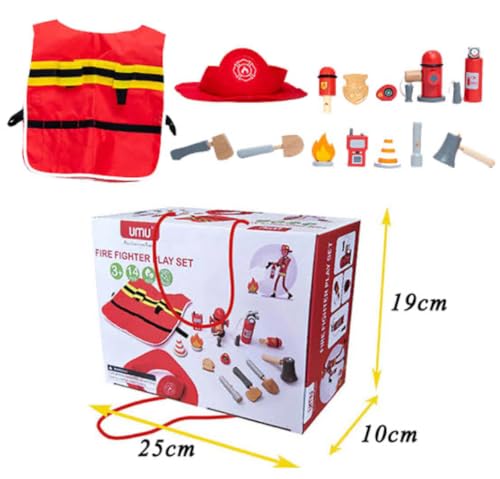 Image of Fire Fighter Kids Toy Set, Pretend Play Fire Fighter Play Set, Imaginative Roleplay For Boys And Girls, Ideal Gift For Creative Playtime Adventures (Fire Fighter)