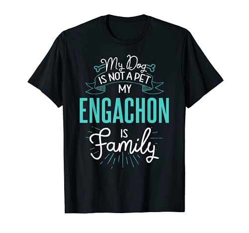 Cute Engachon Design Family Dog Giftn T-Shirt, Black