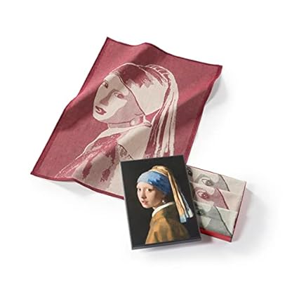Musearta Unisex Geschirrhandtücher im 3er Set mit dem Motiv Girl with a Pearl Earring des Künstlers Johannes Vermeer aus Baumwolle in der Größe 50x70 cm, TT-JV-GE-10-V424196