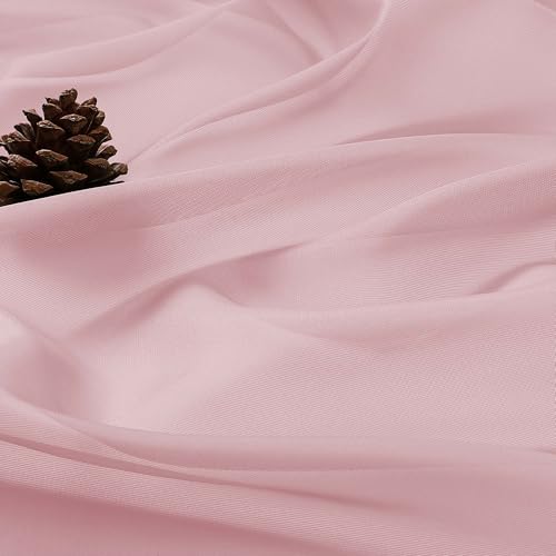 Image of OWENIE Sheer Blush Curtains, Sheer Curtains 63 inch Length 2 Panels Set, Rod Pocket Voile Fimly Sheer Drapes for Living Room Bedroom, 2pcs, Blush, Each 59 inch W x 63 inch L