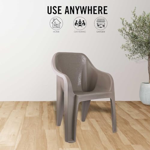 Image of Cello Dynamo Plastic Chair (Set of 4) (Grey) | Strong and Durable | Easy to Clean | Chair for Living Room, Bed Room, Kitchen, Office Room, Outdoor | 3 Years Warranty