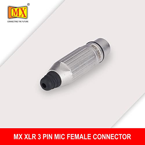 Image of MX 3 Pin XLR connector Microphone Connector pin Pure Copper Nickel Plated Pins1 for High Conductivity microphone cable connector PERENT (3 Pin silver, Pack of 10, Female Connector)