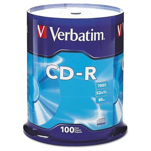 Verbatim CD-R Blank Discs 700MB 80 Minutes 52X Recordable Disc for Data and Music - 100pk Spindle Frustration Free Packaging,Blue