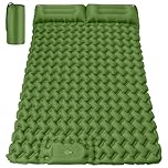 FORRINX Sleeping Pad Double Ultralight Inflatable Camping Mat Self Inflating 200x130cm Camping Mattress Portable Air Bed Waterproof Compact 30x18cm for Backpacking, Hiking, Beach, Tent
