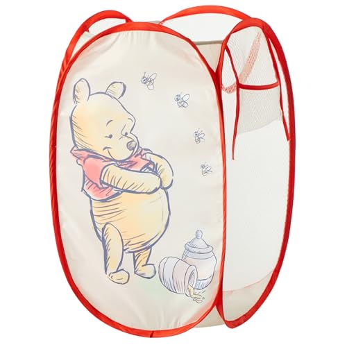 Image of Disney Winnie the Pooh Pop Up Hamper – Collapsible Laundry Basket with Durable Carry Handles – 21'' x 13.5'' – Lightweight Storage Bin for Nursery, Bedroom & Toys